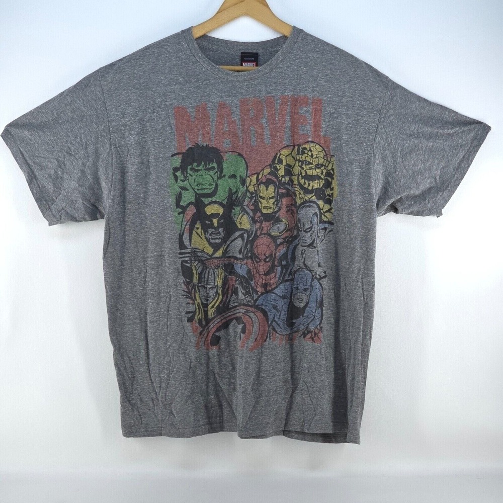 Mad Engine Marvel Heroes Graphic T‎ Shirt Men's XXL Comics Geek Retro Nerd 90s